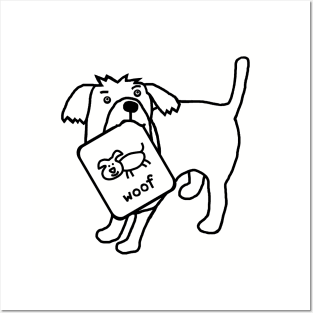 Cute Dog Self Portrait Outline Posters and Art